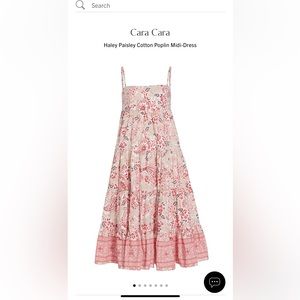 Cara Cara Haley Paisley Cotton Poplin Midi Dress Small Worn Once
